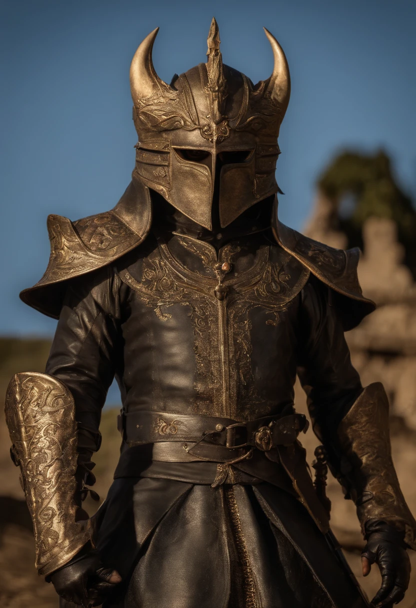 (Numerous award-winning masterpieces, With incredible detail, textures and maximum detail), (hyper realistic:1.4), (Realistic:1.3), (melhor qualidade de pele textura real), (finely detailed true circle eyes), (Finamente detalhado e bonito rosto:1.6), ((mundo medieval)), dark black leather face mask, (cavaleiro em preto jato), Delicadamente decorado, (Dark black full-body armor with delicate ornamentation), (The armor is marked, mas delicadamente decorada:1.5), Do not wear a helmet, (retrato de corpo inteiro:1.6), ((procura para cima)), ((olhando para baixo)), (Full body standing image:1.8), (Segurando o punho de uma espada longa preta elaboradamente decorada que brilha com uma luz monstruosa:1.7), (dramatic pose), (pose extravagante), (Pose bonita), Cabelos brancos bonitos, lindos cabelos prateados, Cabelo loiro bonito ,Manto de teia preto, aranhas na armadura, guerreiro forte, Agile Warrior, fantasia, ((dramatic photo)), ((dynamic photo)), whole body view, altamente detalhado, ultra-realistic, detalhes intrincados, Pintura (Craftsmanship), ((master part,best quality)), ((Cinematic light)), hyper realistic, fearsome, fantasia sombria , armadura detalhada, capacete detalhado, epic realistic, desbotado, ((Cores Neutras)), arte, (HDR:1.5), (cores silenciadas:1.2), hiper detalhado, (Artee Station:1.5), cinemactic, luzes quentes, Efeito de Luz, dramatic light, (detalhes intrincados:1.1), Antecedentes complexos, (Rutkowski:0.8), (teal and orange:0.4), (Chamas em redemoinho), (Spinning lightning), (Gelo e neve rodopiantes), Old ruins infested with plants,Ruins of an old castle, in the dungeon, Ruins of an ancient castle, Mina abandonada, Deserted ruins, ruined ruins, Ruins with clear puddles, Twilight, Sunset, twilights, ripple on water, Flowing Water, campo de batalha, bio-luminescence,