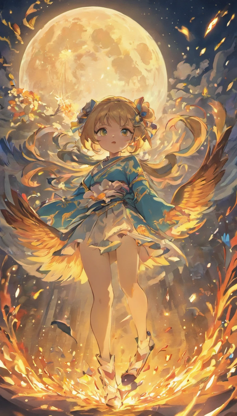 Mid-Autumn Festival、full moon、chinesedragon，themoon，As estrelas，Mooncake stalls、The lights will be lit、fire works、tradit、celebrating、enviroment、Plaza、Bamboo lanterns、the night、celebrating、Artistically、device、decor、resource，high definition resolution