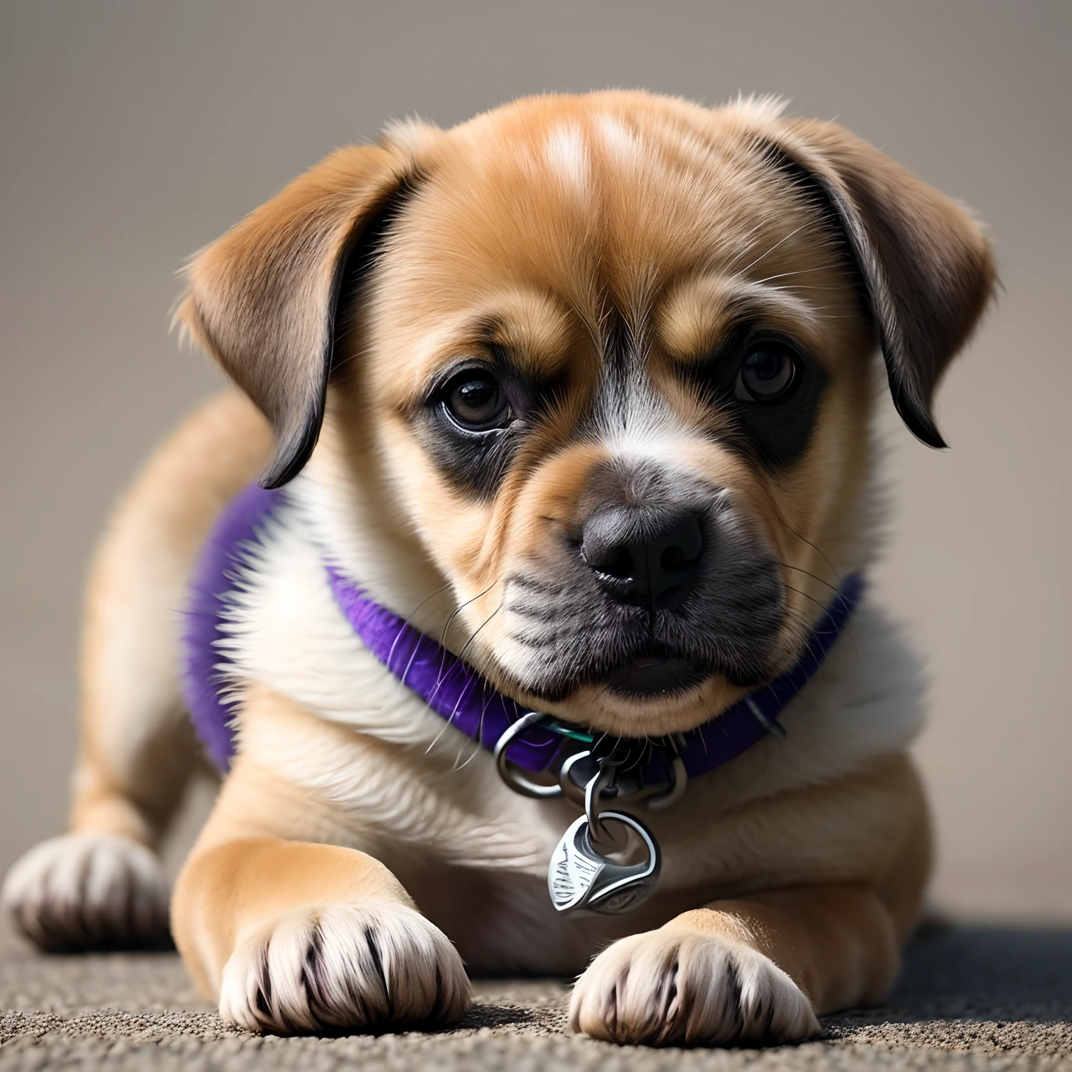Criar uma imagem de um cachorro bem forte e pelos coloridos