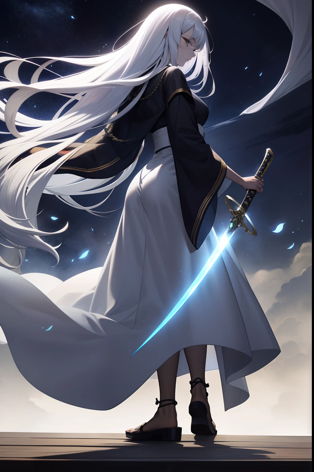 Garota usando trajes hunfa wuxia, cabelos negros longos sedosos, olhar profundo, sensualidade plena, voluptuosa, roupa cor vermelha, Standing on a vessel holding a long, sharp-bladed sword, (clear lighting)(ultrarrealista)(epic appearance)