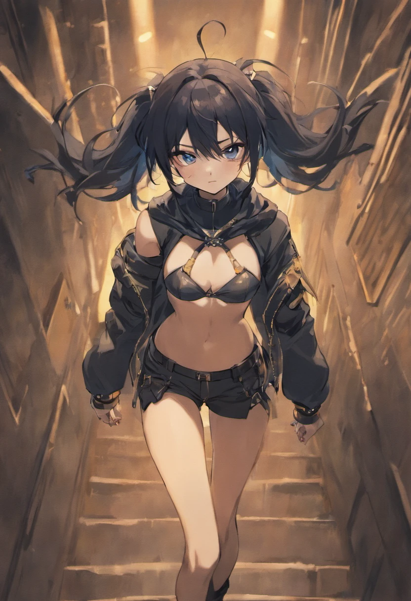 Black Rock Shooter, Military uniform, Sexy, Stripper, short shorts,