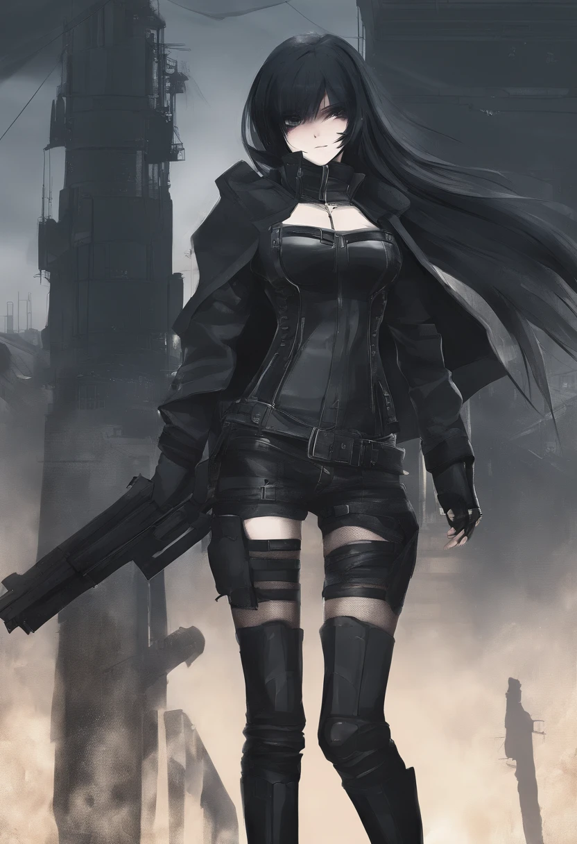 Black Rock Shooter, Military uniform, Sexy, Stripper, short shorts,