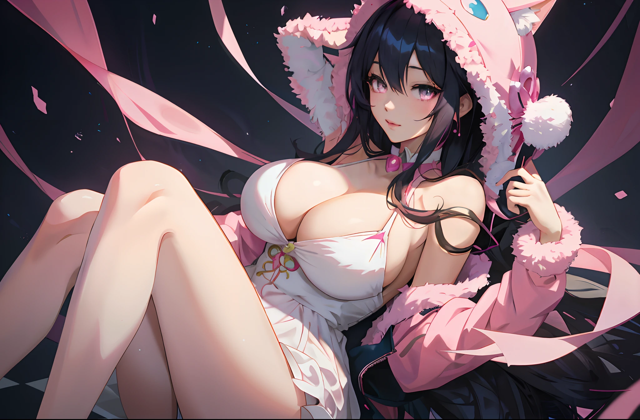 Anime girl in pink clothes with pink cat ears and pink hair, Extremely detailed Artgerm, seductive anime girls, ahri, trending on artstation pixiv, Guweiz on ArtStation Pixiv, Guweiz in Pixiv ArtStation, Best Rated on pixiv, ! Dream Artgerm, anime moe art style