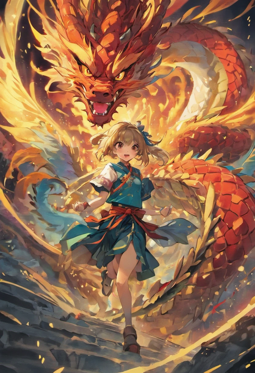 The background is a domineering Chinese dragon, Showcase its strong presence and vibrant coating.