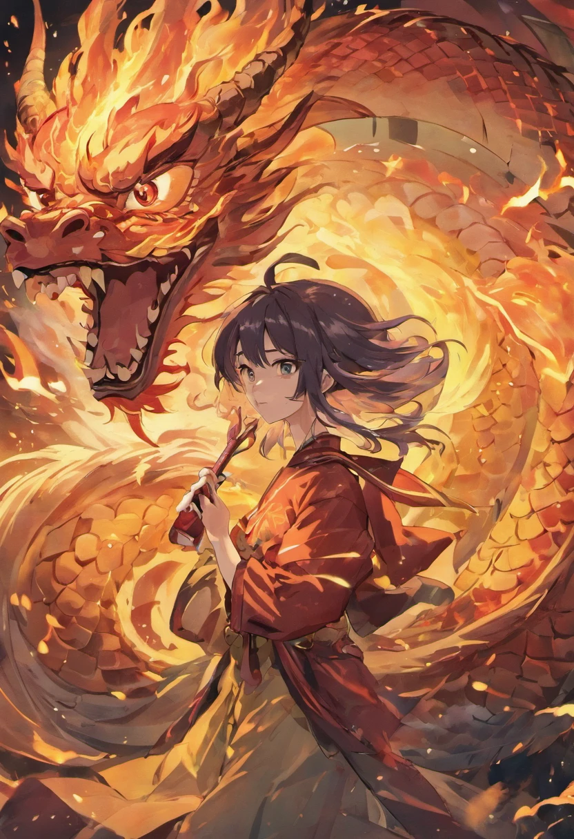 The background is a domineering Chinese dragon, Showcase its strong presence and vibrant coating,There are no characters,