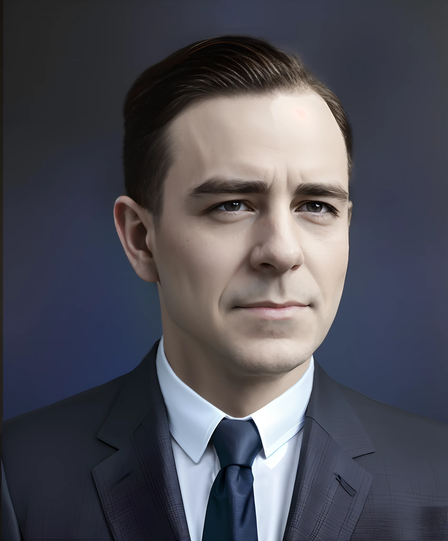 transform this image in a modern photo. Don't make it older. Don't make him younger. Produce a result that is as realistic as possible, highly realistic. Align the tie. Improve image focus. Make skin with hyperrealistic texture. Make skin with great skin texture, highly detailed, fix hair, fix clothes, Make high definition image. 8k. Highly detailed VFX portrait. Transform this old photo into a modern photo, with a high level of texture and maximum realism