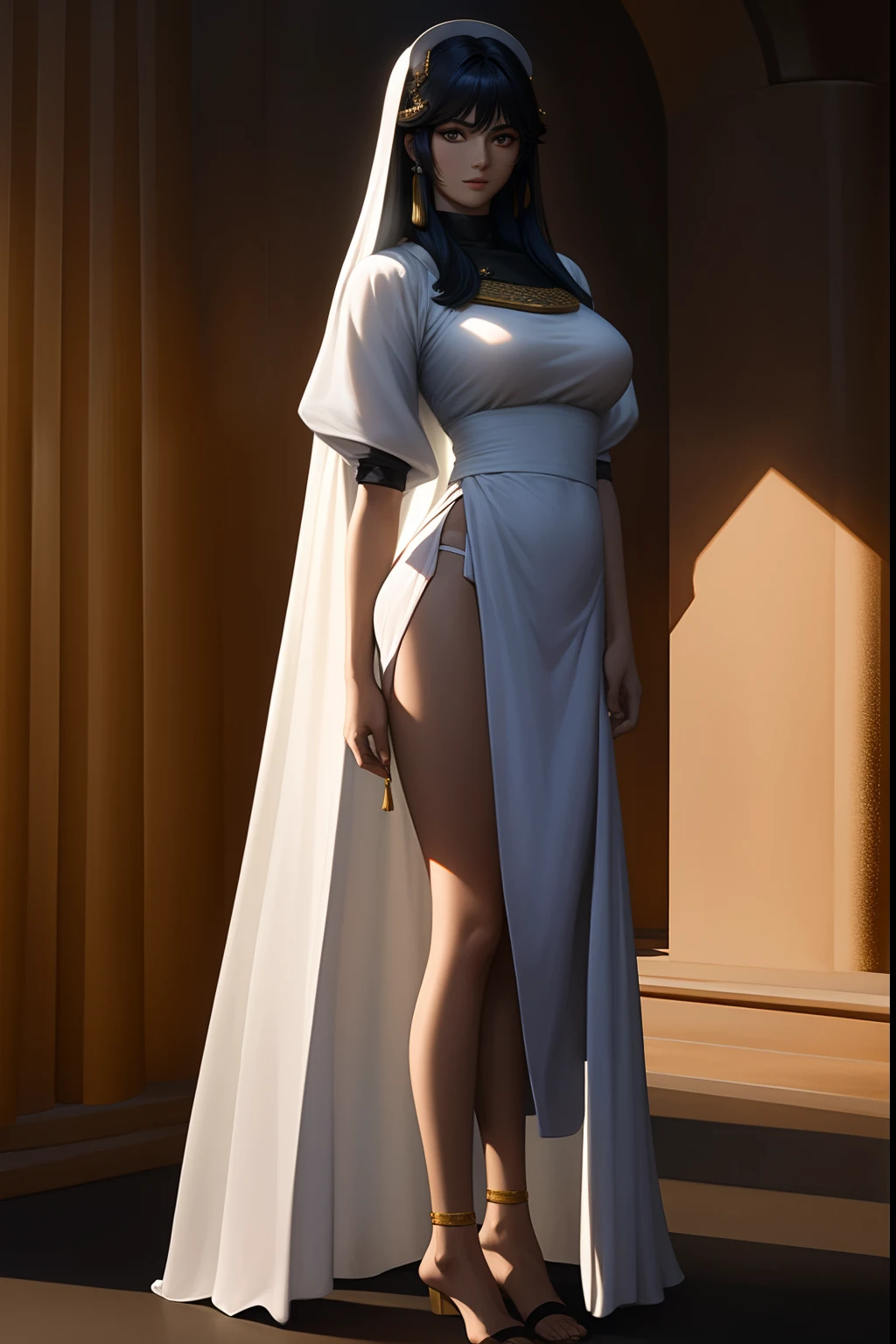 Garota usando trajes hunfa wuxia, cabelos negros longos sedosos, olhar profundo, sensualidade plena, voluptuosa, roupa cor vermelha, Standing on a vessel holding a long, sharp-bladed sword, personagem protagonista (corpo inteiro detalhes)(clear lighting)(ultrarrealista)(epic appearance)