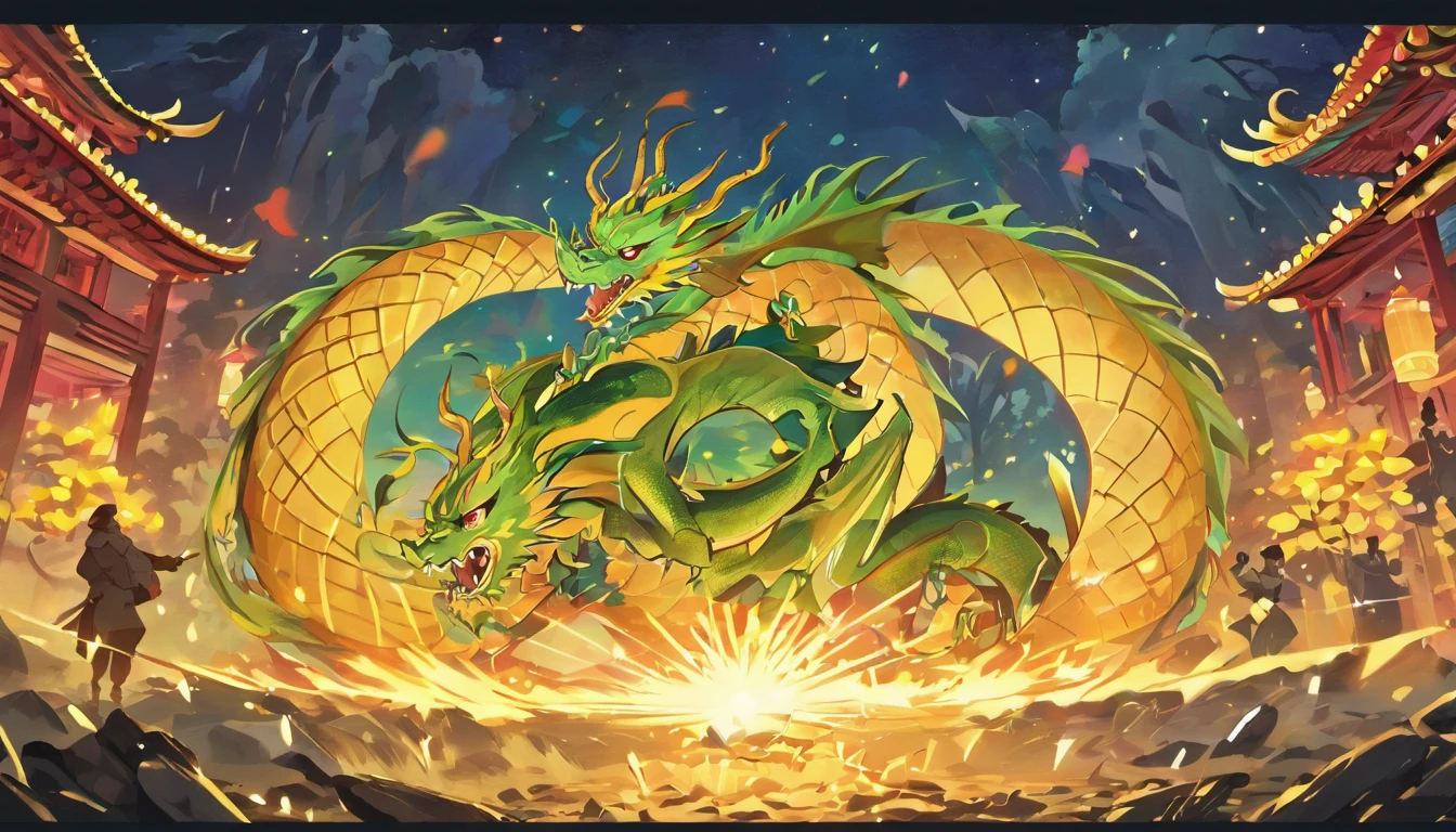 Mid-Autumn Festival,large moon,((((((chinesedragon)))))),tradit,celebration,fire works,Kong Ming,