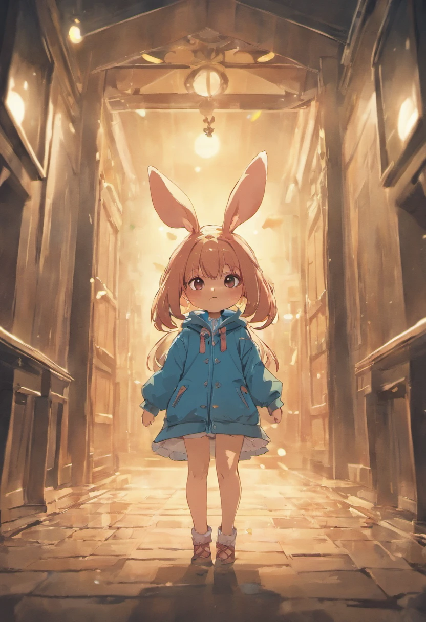 Little bunny with clothes cute animal