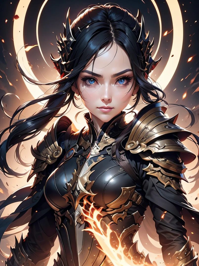 Fluffy black hair,Long lashes,Charming smile,Final Fantasy game heroine image,Brilliant silver dress,Hyperrealism,Clever shadows,Embossed effect,Three-dimensional texture,Stunning perspective,An intoxicating atmospheric perspective,8K ultra-high resolution,Superb detail,Precise reproduction,Ultimate quality,Face effects。