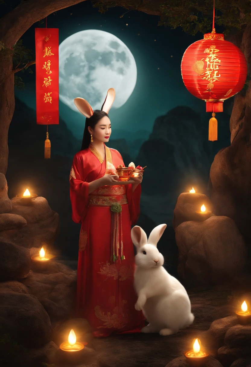 Mid-Autumn Festival member,Family harmony,Jade rabbit gifts,A big moon