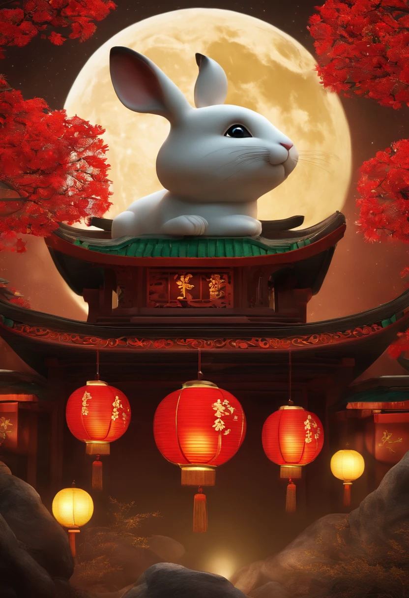 Mid-Autumn Festival,,Jade rabbit gifts,A big moon
