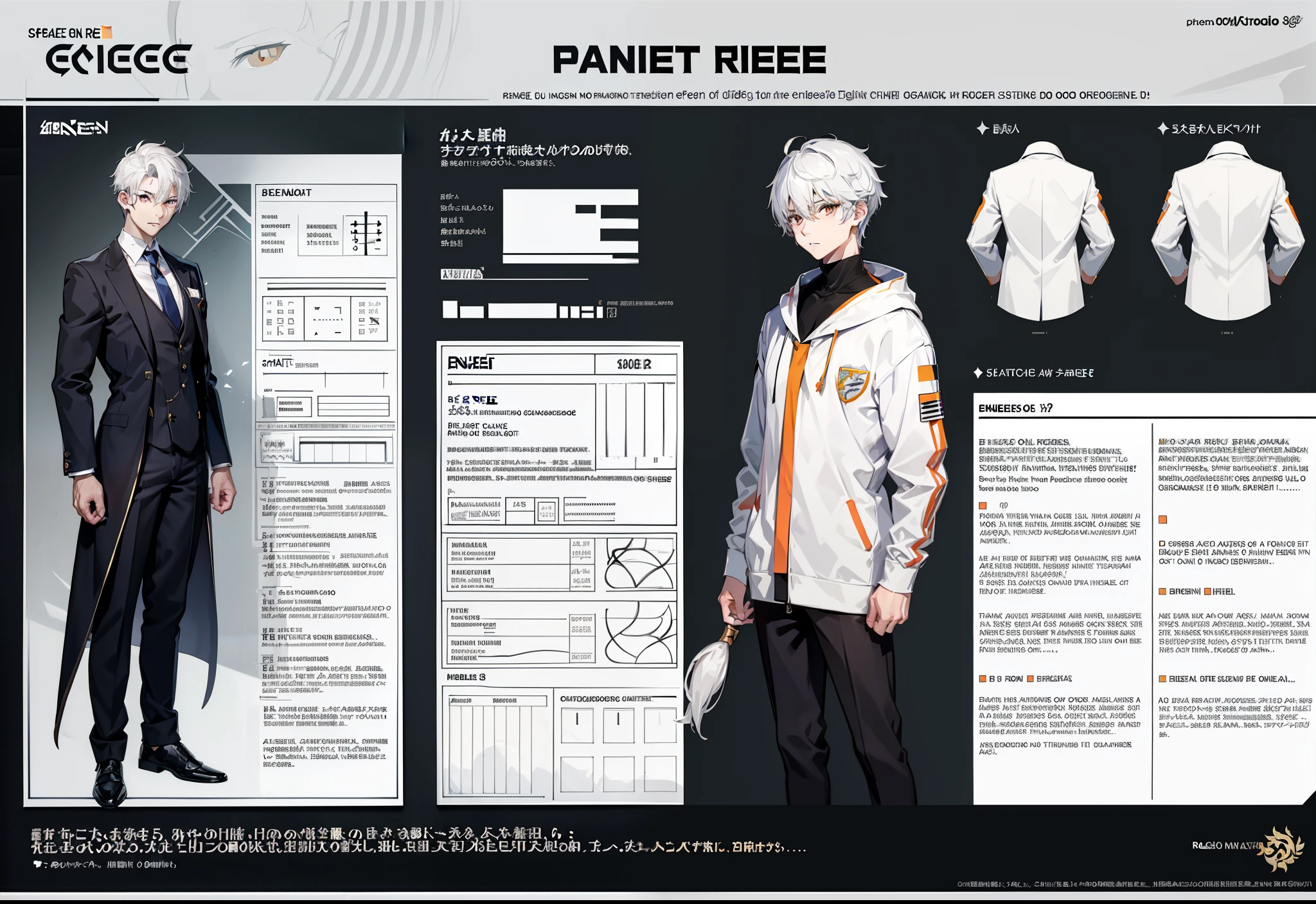 1st grade, only one, Asian boy, refer ence sheet, design de personagens, frontal angle, Side angle, Rear angle, dinamic poses, (master part:1.2), (best quality:1.3), roupa de fantasia de gelo, corpo muscular, corpo atletico. (olhos azuis), (cabelos longos), (franja longa), (cabelos azuis), (pale skin), (refer ence sheet:1.5)