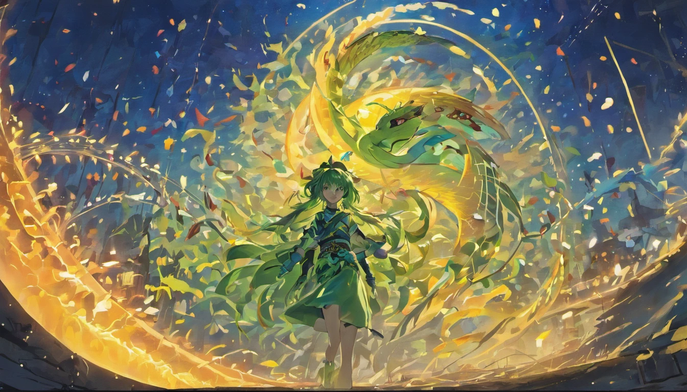 Mid-Autumn Festival,(large moon),((((Zodiac snake)))),tradit,celebrating,fire works,((Kongming Lantern)),Don't anthropomorphize,Don't be human,The snake hovered on the ground,The snake head is raised,On the street,