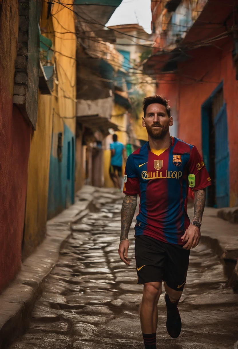 Lionel Messi em uma favela UHD