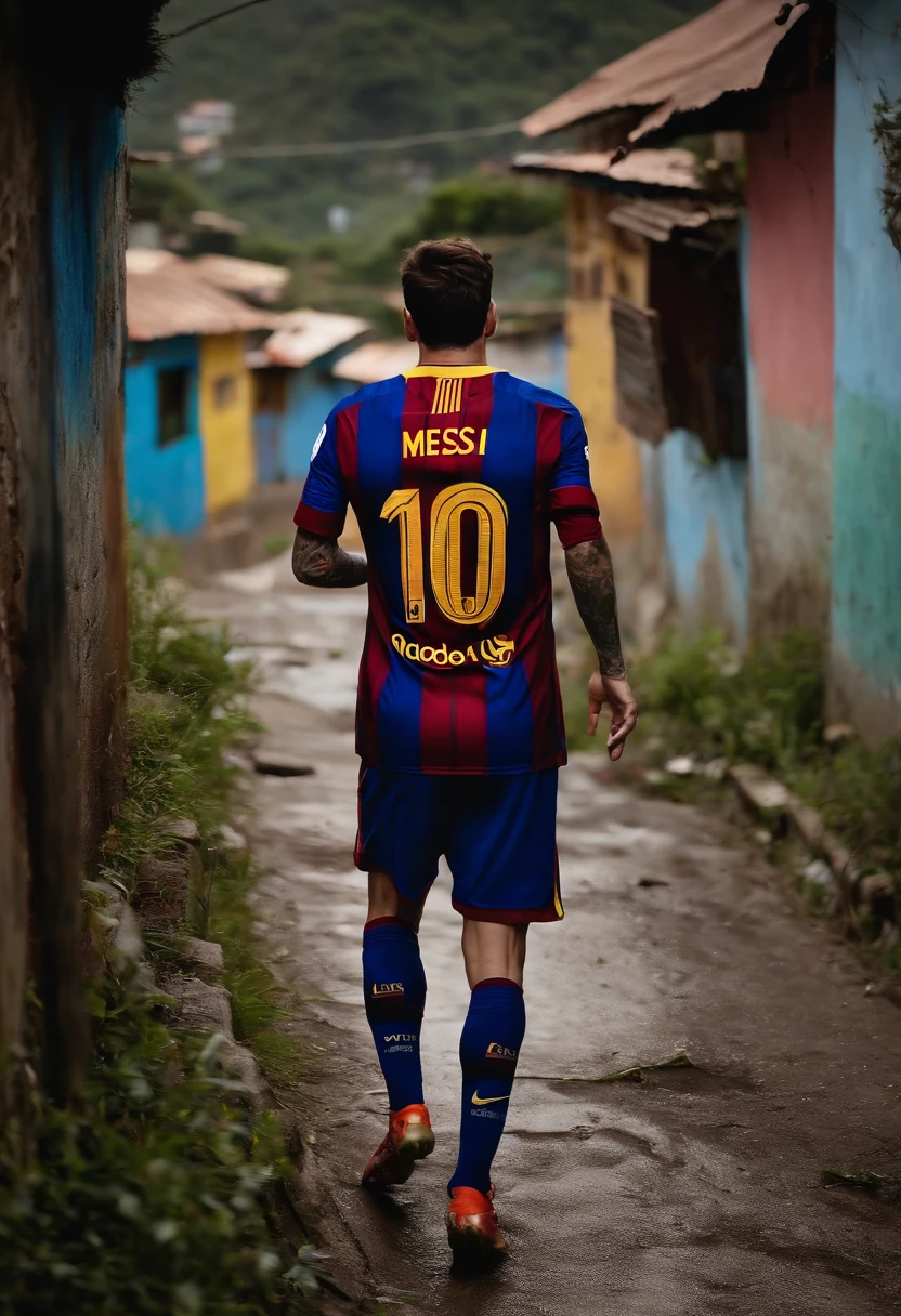 Lionel Messi em uma favela UHD