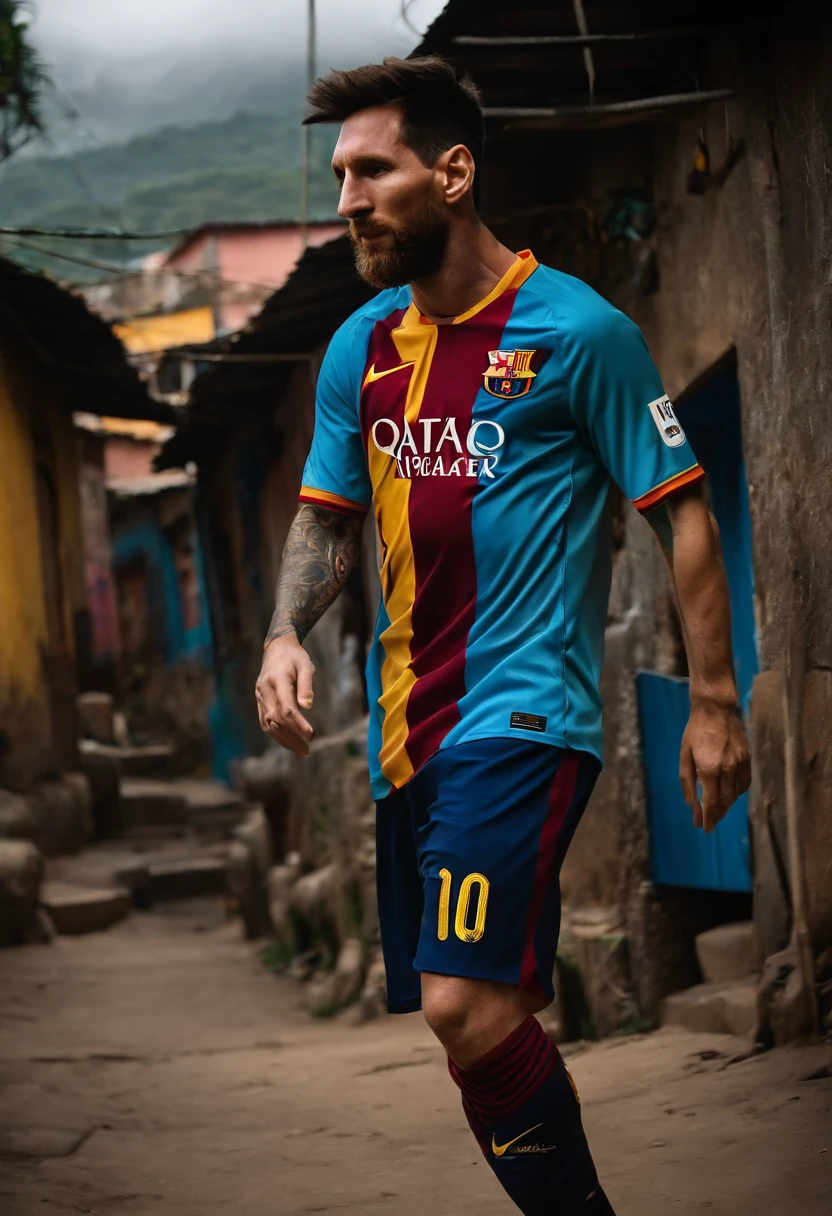 Lionel Messi em uma favela UHD