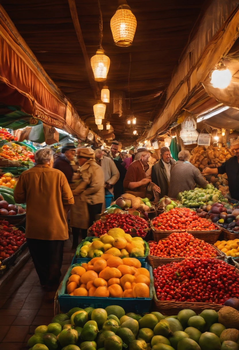 Mercado movimentado em Israel