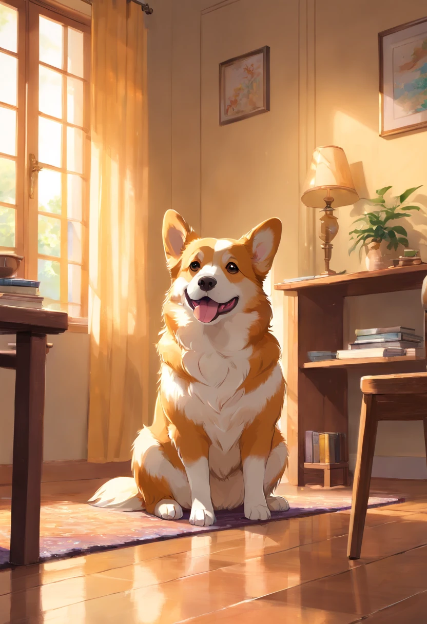 "Generate an ultra-high definition image capturing a pembroke Welsh corgi in a chic, Classic dog pose. Use advanced macro photography techniques to highlight the intricate details of the dog's coat, standing ears, e olhos expressivos e lingua parcialmente para fora. Place the camera at the dog's eye level, creating an intimate connection between the viewer and the canine subject. Implemente uma ampla abertura para profundidade de campo rasa, Permita que o cachorro se destaque nitidamente contra um fundo suavemente desfocado. Improve lighting to emphasize the textures and contours of the dog's body, Uso de Soft, Fuzzy lighting to remove harsh shadows and create a, ambiente aconchegante. Capture the dog in a relaxed position, mas equilibrada, showing your flexibility and elegance. Experimente capturar o momento durante o movimento natural, como alongamento ou tosa, to convey a sense of authenticity. Implement post-processing techniques to refine image clarity, contraste, and color balance, garantindo que todos os aspectos, from the dog's intricate patterns to its intense gaze, Renderiza em detalhes impressionantes. Enfim, Convey the serene beauty and innate grace of the pembroke Welsh corgi dog, Capture a fleeting moment that celebrates the unique essence of canine curiosity and balance."