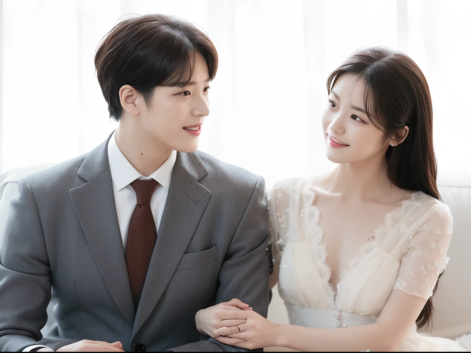 A couple sat on the couch and looked at each other, highlight scene of the movie, cute couple, Kim Do-young, jia, 4 k'' ], 4K], romantic lead, song hye - kyo, Still from the movie, siwoo kim, live-action movie scenes, jaeyeon nam, leaked image, promotional still, 4 k'' ), 4K), Shin Jinying