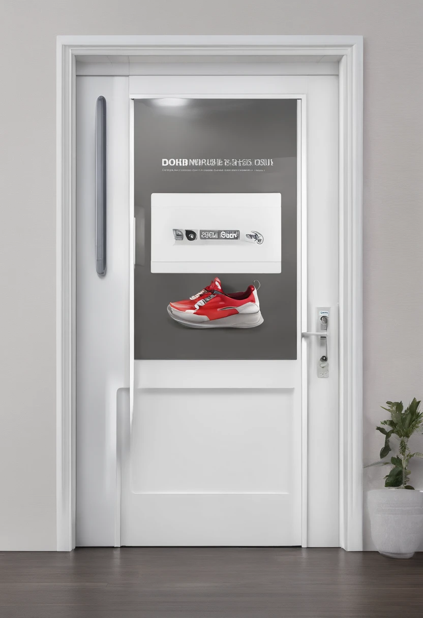doorframe,White door,The shoe cover machine is placed by the door,