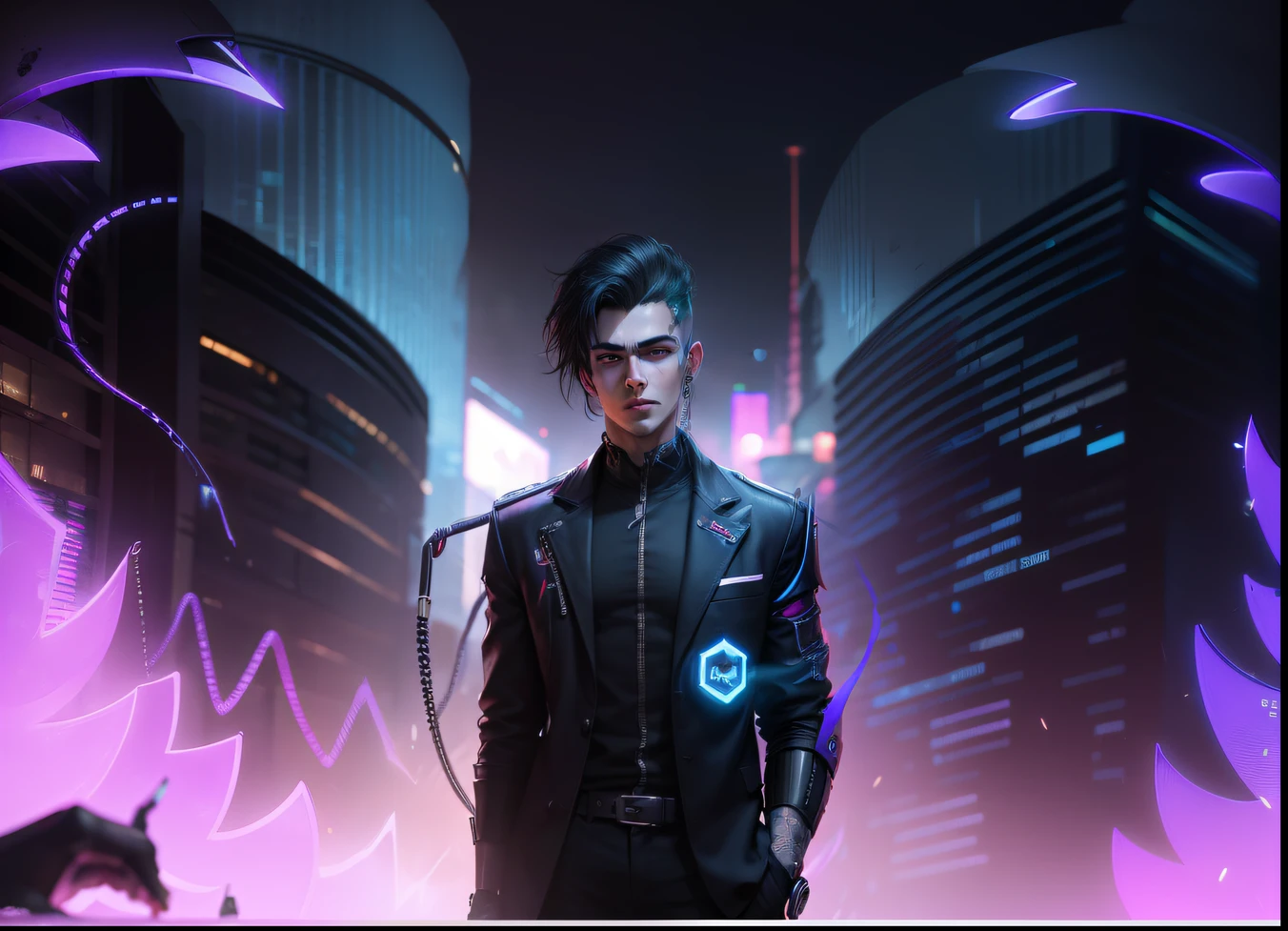 Change Background cyberpunk handsome boy realistic face 8k ultra realisitic