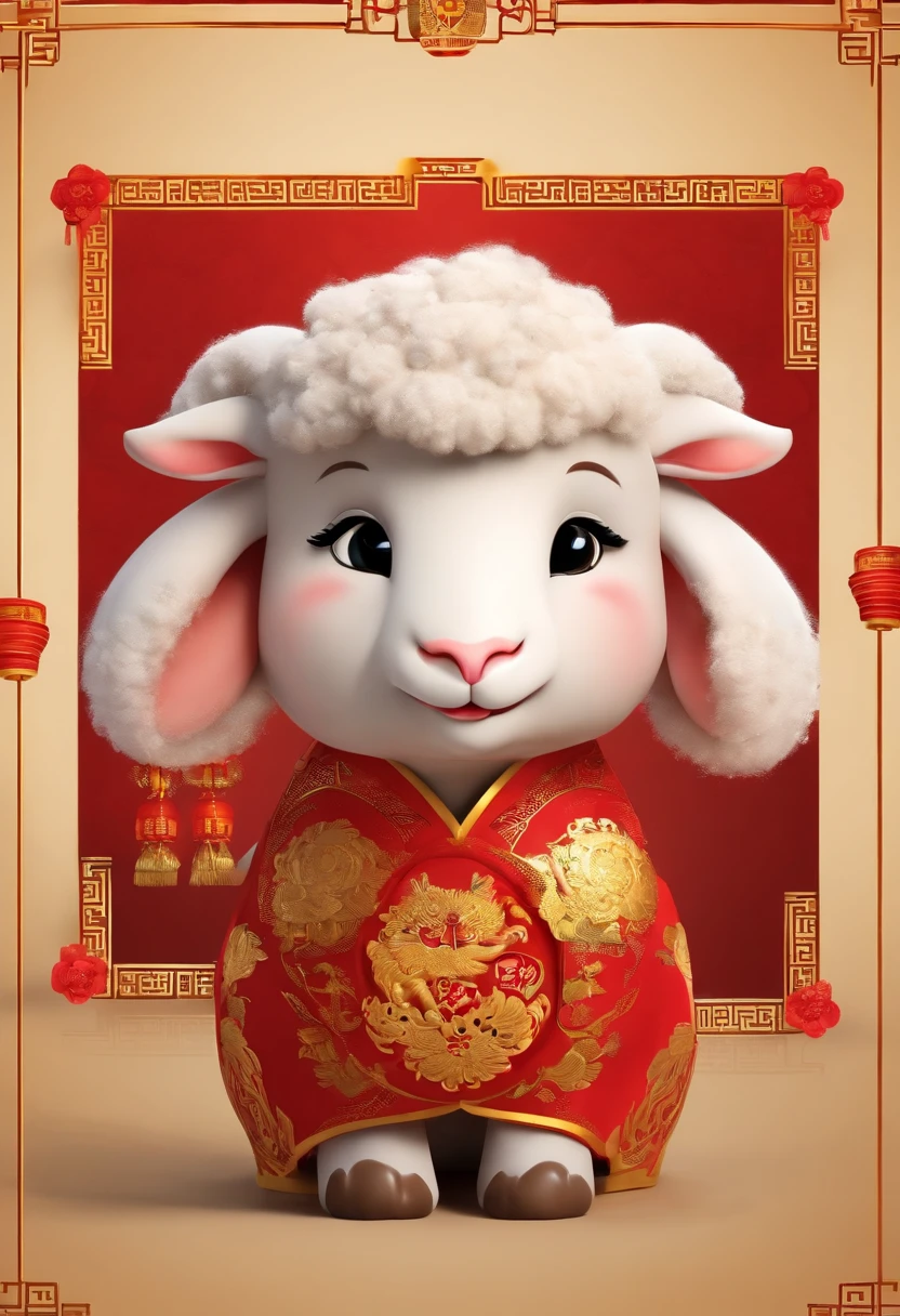 Animal sheep Chinese traditional image Cute New Year mascot Have the feeling of New Year