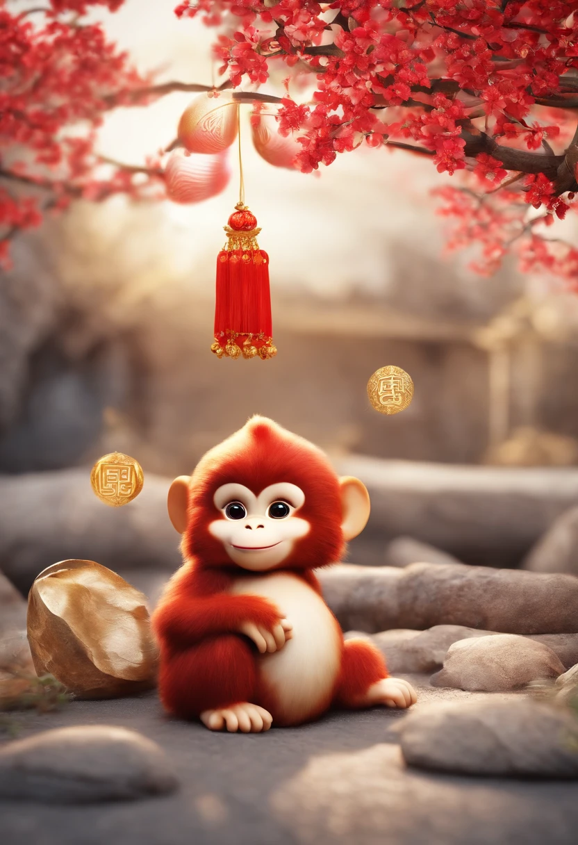 Animal monkey Chinese traditional image Cute New Year mascot Have the feeling of New Year