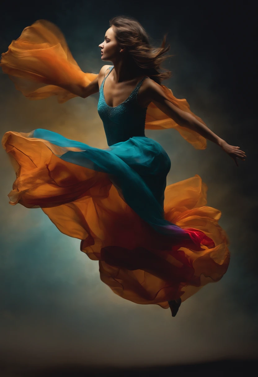 Girl jumping, in profile