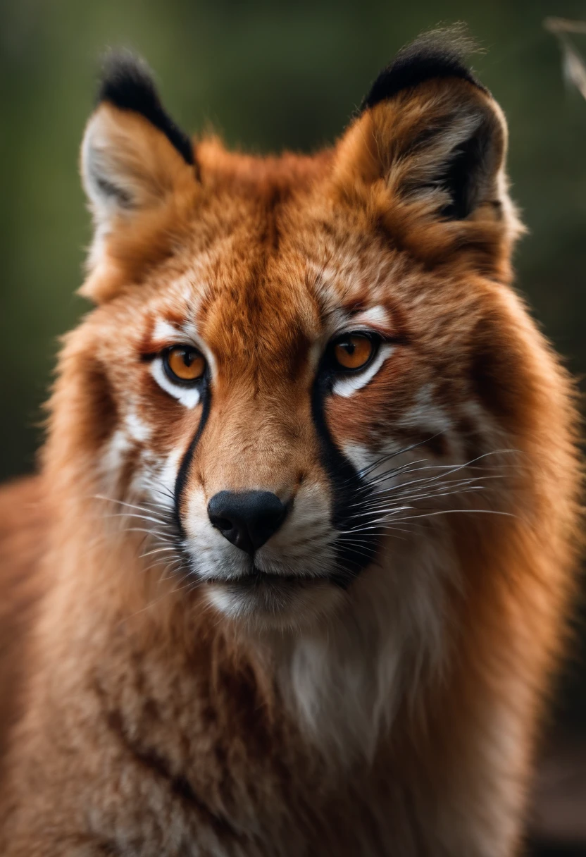 desenhe um animal raposa com pelos vermelhos em 8k