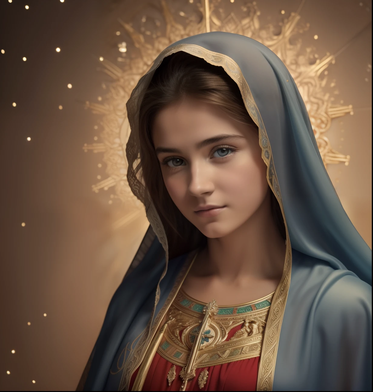 ((Blessed Virgin Mary of LOURDES))) (((cuerpo completo))) 19 year old,  de rostro y aspecto anglosajona))) (((Con una cara seria y piadosa. Con una mirada dulce y tierna))) (obra maestra, calidad superior, mejor calidad, arte oficial, beautiful and aesthetic: 1.2),  extremadamente detallado, colorido, highest detailed, Cara perfecta, parte superior del cuerpo, HDR, (orando: 1.3), eye-catching visuals, colores vibrantes. ultra detallado, 8k, HDR. Grado de color profesional, colores ricos, powerful imagery, 4k, 8k,obra maestra,...