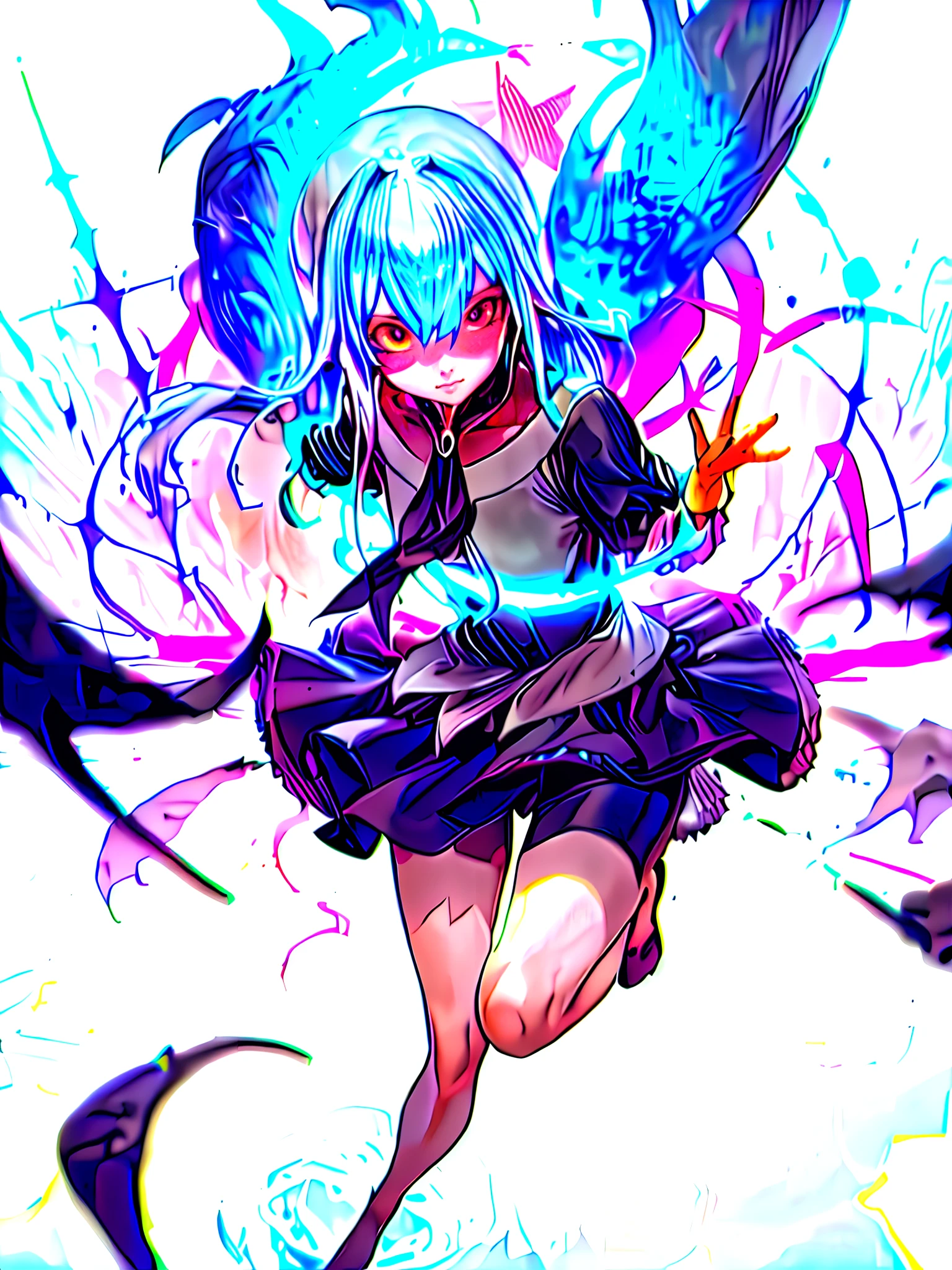 uma adolescente bonito, cerca de 160cm de altura, Olhos vermelhos, roupas de cor cinza, being a top with a pentagram as a cord detail around the neck, shorts preto curto, maquiagem preta pontuda nos olhos, cabelo preto liso longo, master part, best quality, ultra qualidade, alta qualidade, alto, ultla alto | | | | | |, Absurdo, 4k, 8k, 16k, hiper detalhado, intrincado detalhado, incredible shading, Alto contraste, Realistic, Foto realista, Foto RAW, fotografia, illustration super fine, foreshortening, anatomia perfeita, Anatomia correta, perfect proportion, rosto perfeito, perfect hands, pernas perfeitas, perfect fingers