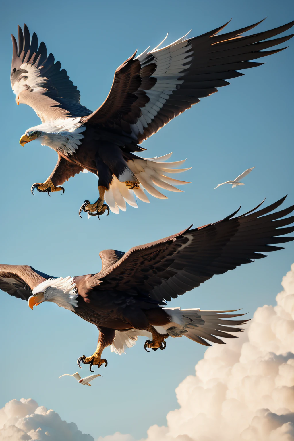 Image of eagles in flight.