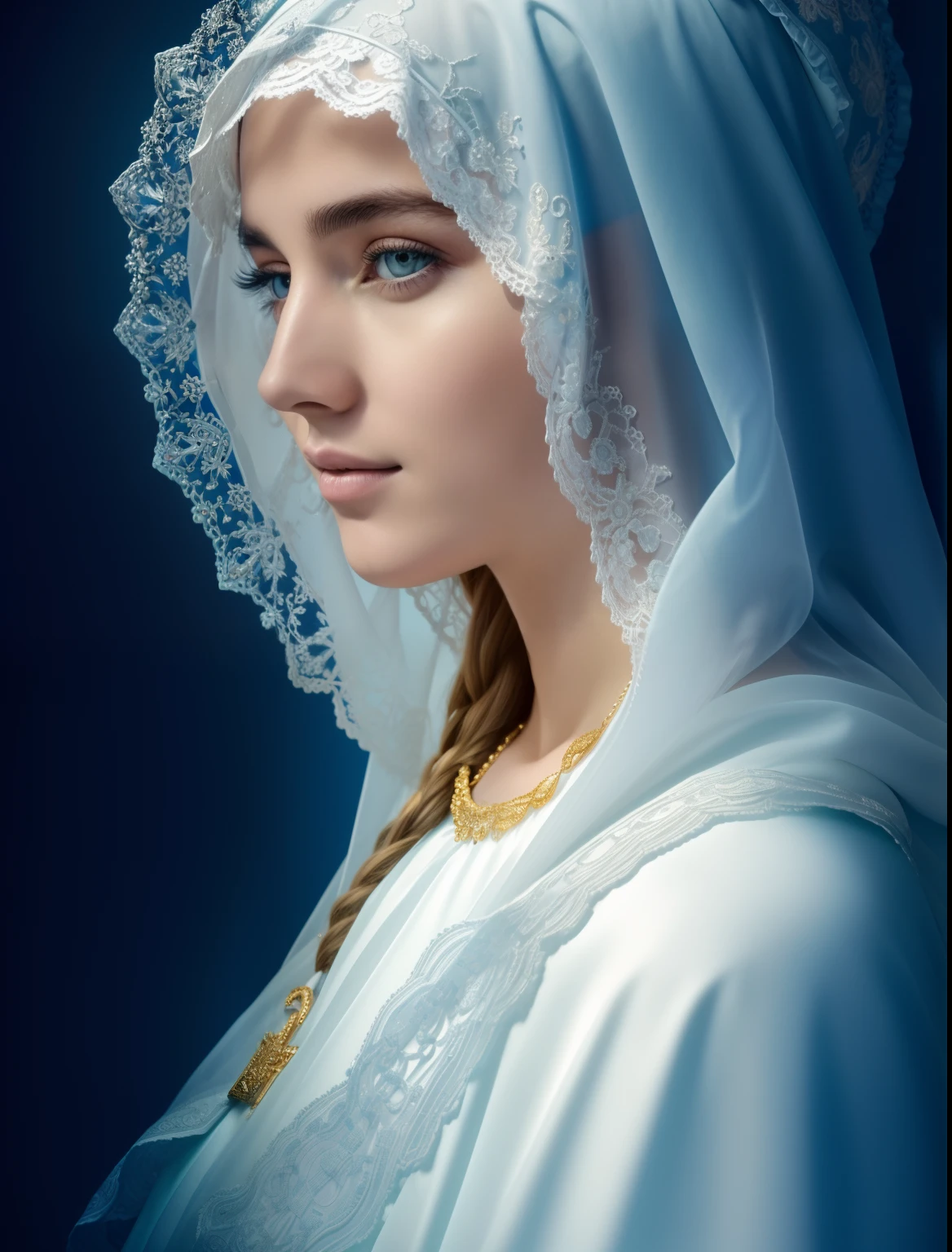 ((Blessed Virgin Mary of LOURDES))) (((cuerpo completo))) 19 year old,  de rostro y aspecto anglosajona))) (((Con una cara seria y piadosa. Con una mirada dulce y tierna))) (obra maestra, calidad superior, mejor calidad, arte oficial, beautiful and aesthetic: 1.2),  extremadamente detallado, colorido, highest detailed, Cara perfecta, parte superior del cuerpo, HDR, (orando: 1.3), eye-catching visuals, colores vibrantes. ultra detallado, 8k, HDR. Grado de color profesional, colores ricos, powerful imagery, 4k, 8k,obra maestra,...