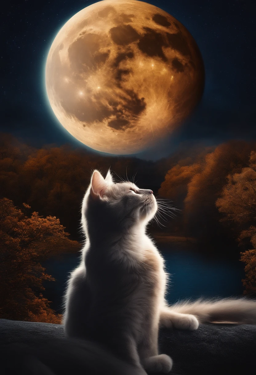catss、Looking up at the night sky、Phases of the moon、Fantastic scenes