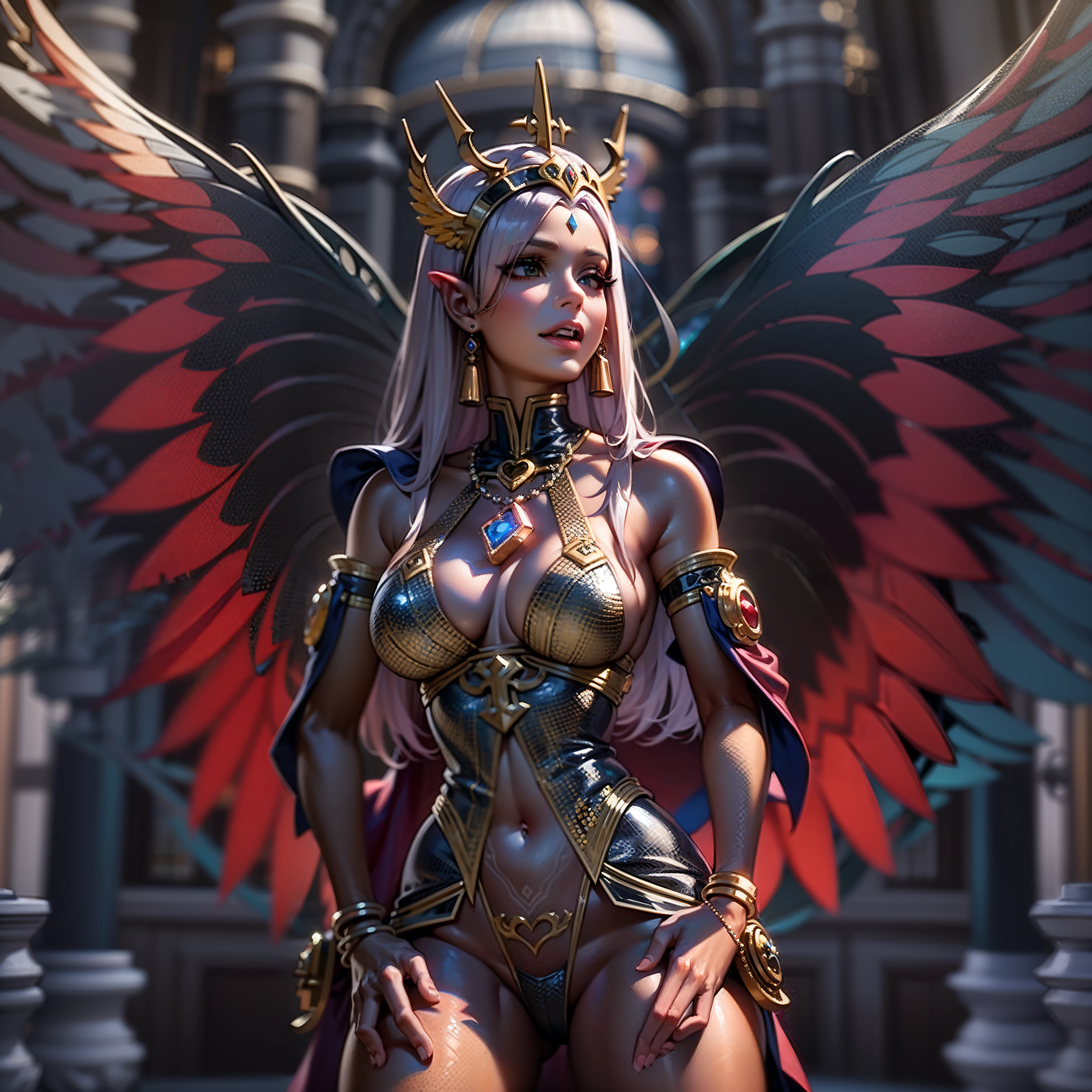 Masterpiece epic profile Sunlight luminescence volumetric lightning contrast global illumination saturate ultra_highres meticulously intricate analogique pro-photo-realistic ultra_high_quality ultra_high_detail optimal accurate cgi vfx sfx reflex 3dcg max color-coded extreme improved Octane_rendered UHD XT3 64K 32K 16K 8K DSLR HDR unrealengine5 romm rgb pbr 3dcg fxaa blu-ray fkaa txaa rtx ssao enhanced ultra_sharpness ecstatic graduate Will-o'-the-wisp pixie sprite iota garden conceptual angel female Jinx glamour walking Chevaleresque "Nicki Minaj" Cosplay aristocratic Goddess surmounted wings surrounded intertwined feather éblouissantes Valkyrie-wings symmetrical athletic Native tanmed skin african dreads obvious agate perfect divine cheekbones effects reddened embarrassed lazuli gorgeous beautiful_Eyes Brown Pupils Black Iris Turquoise Sapphires Open Mouth Teeth Smiles tongue wet pilot Jacket Floating fringe Pearls Eccentric Cape Levitating Shoulders-Off chemise blanches dentelles clavicules papillotes reveal breasts falling sideboob felt satin orange corsait yellow spinel thick leather skirt soies assortie amples nombril revealing heart belt_chastity crux diamond cadena pubic scarlet pubis-hairy obvious indigo Size silver adorned padlock Gold thighs legs garters Gothic inox boots decorated onyx, Sun urban Outdoor Forest Beholder "medieval" outfits priestess ruby background equirectangular 360 mirror glass reflection monastery opal marble deep path ombre Sundrop lantern decorated dramatic mannequin armor chrome chain flat bands fathoms "Heavy Metal" richly lys rune rose ornate emerald plasma glyph Tourmaline wood leaf Earth engraving lava magic summon monster viceroy incandescent Crystalline invocation creature Queen Bee (EOS R6 135mm 1/1250s f/2.8 ISO400) bees conjuration monarch flowering butterfly dog howling floraison Shiba_Inu CGSCOSITY Hearth Ark Church "Ouroboros" Caduceus Hermes Cathedral chef-d' tatoo Bruce_Weber sex girl naked nsfw varied multi etc.