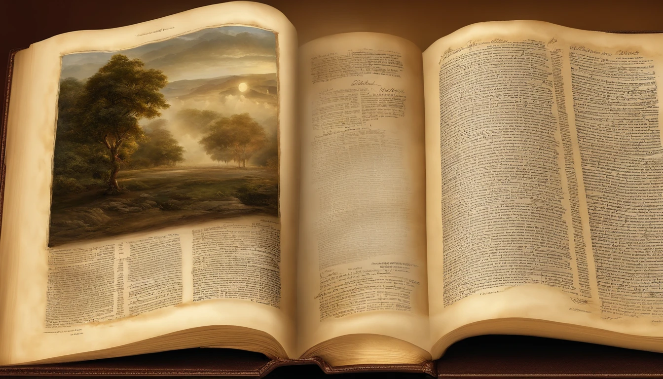 Por favor, create a high-definition image of the Holy Bible that captures the reverence and spiritual significance of this holy book. The image should convey the historical and religious importance of the Bible, apresentando-a de forma digna e respeitosa. Use soft ilmination to highlight cover and page details, enfatizando sua textura e envelhecimento, if applicable. Position the Bible in an environment that evokes a sacred environment, como uma prateleira de madeira em uma biblioteca antiga ou um altar iluminado. As cores devem ser sutis e a tipografia, apresente-se, deve ser elegante e discreta. The image should inspire a sense of reverence and spiritual connection to the words and teachings contained in the Holy Bible.