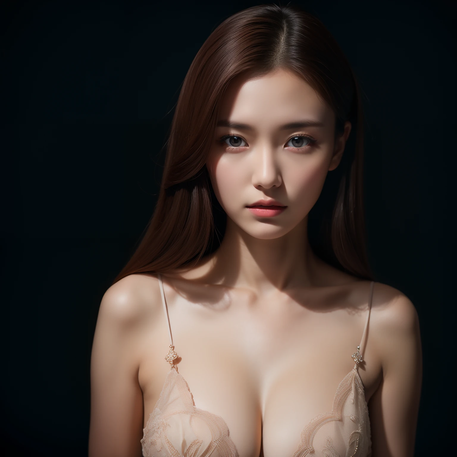 An ultra-high picture quality, Super Detail, 超A high resolution, Super beautiful woman 25 years old, hiding chest with hands, Professional Lighting