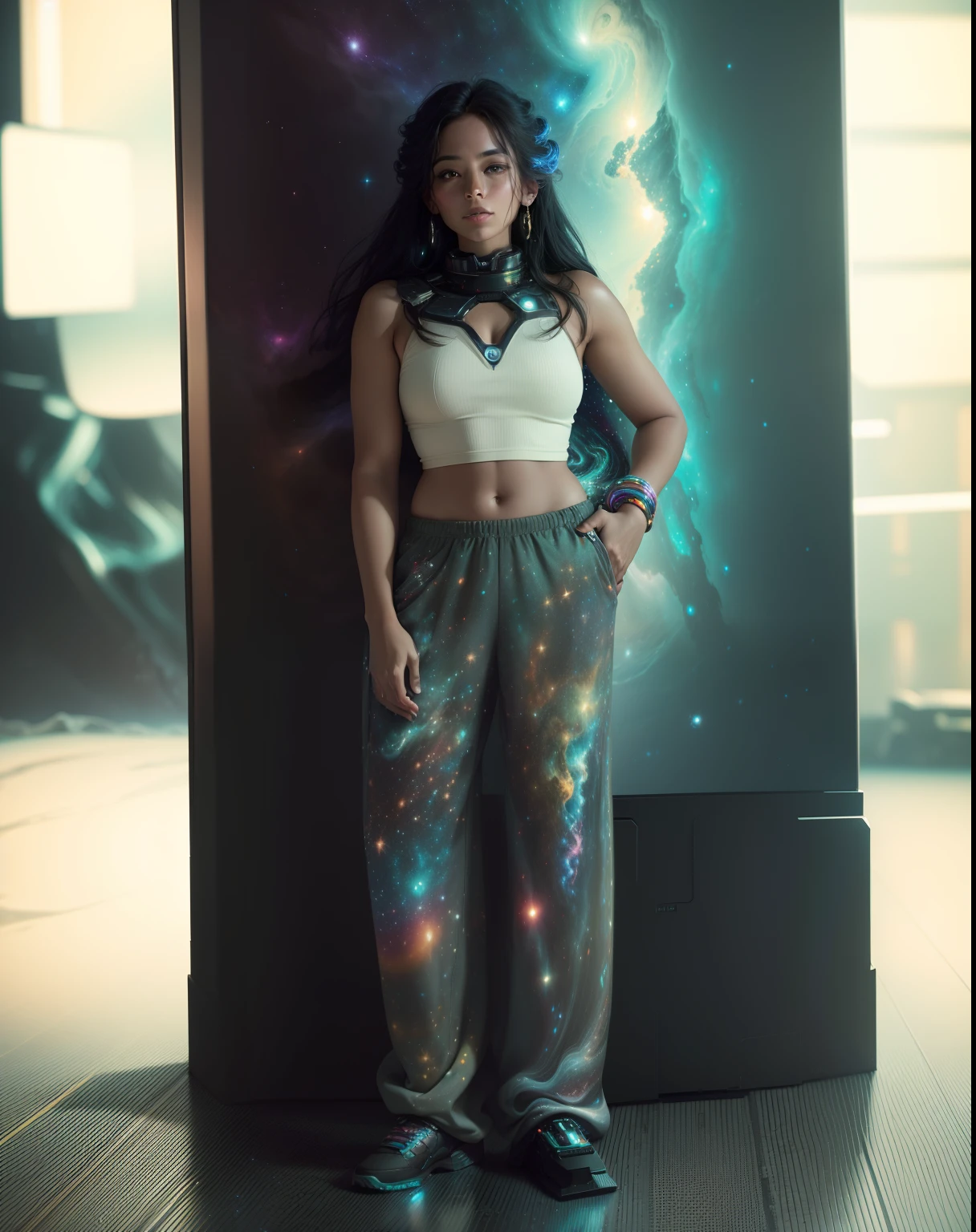 a cosmic landscape, vibrant colors, swirling galaxies, glowing stars, interstellar dust, nebulous clouds, surreal atmosphere, celestial beauty, dreamlike scenery, otherworldly energy, infinite depth, stunning visuals, high-res masterpiece, breathtaking details, fine art quality, studio lighting, vivid cosmic hues