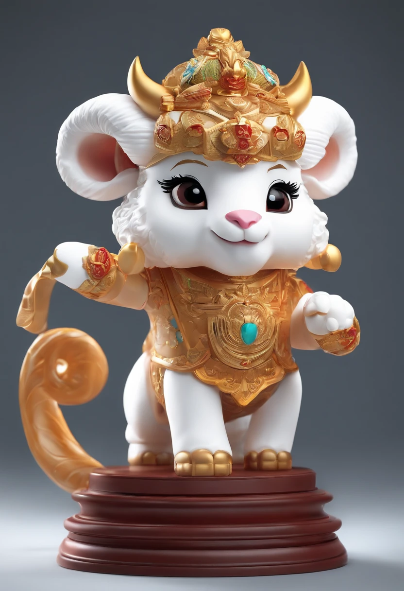 Chinese mythology，Anthropomorphic tigeisometric,cartoonIP,volumetric lighting,simplebackground, best quality, c4d, blender, 3d modelsBehance, Pinterest,toys,pure white backgroundadvanced color system,looking at viewer, SuperDetails, clean Background, mockup blind box
trendy blind box toys, high resolution,lots ofdetails.Pixa animal sheep