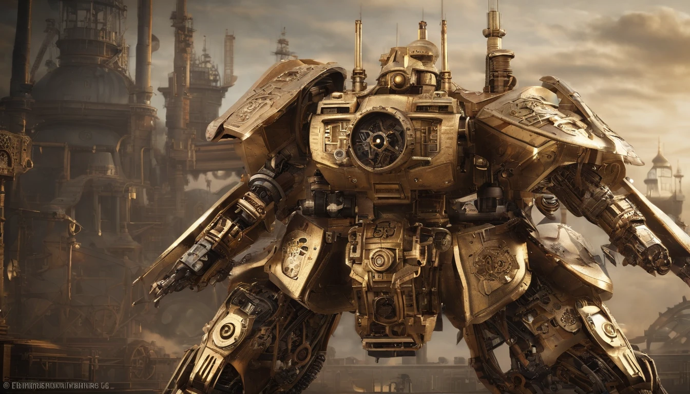 Gundam Mech , Science fiction, Front view, sense of science and technology, C4D, OC renderer, illusory engine, High detail, industrial design, 8K HD, Studio light, Retro,Horizontal version
