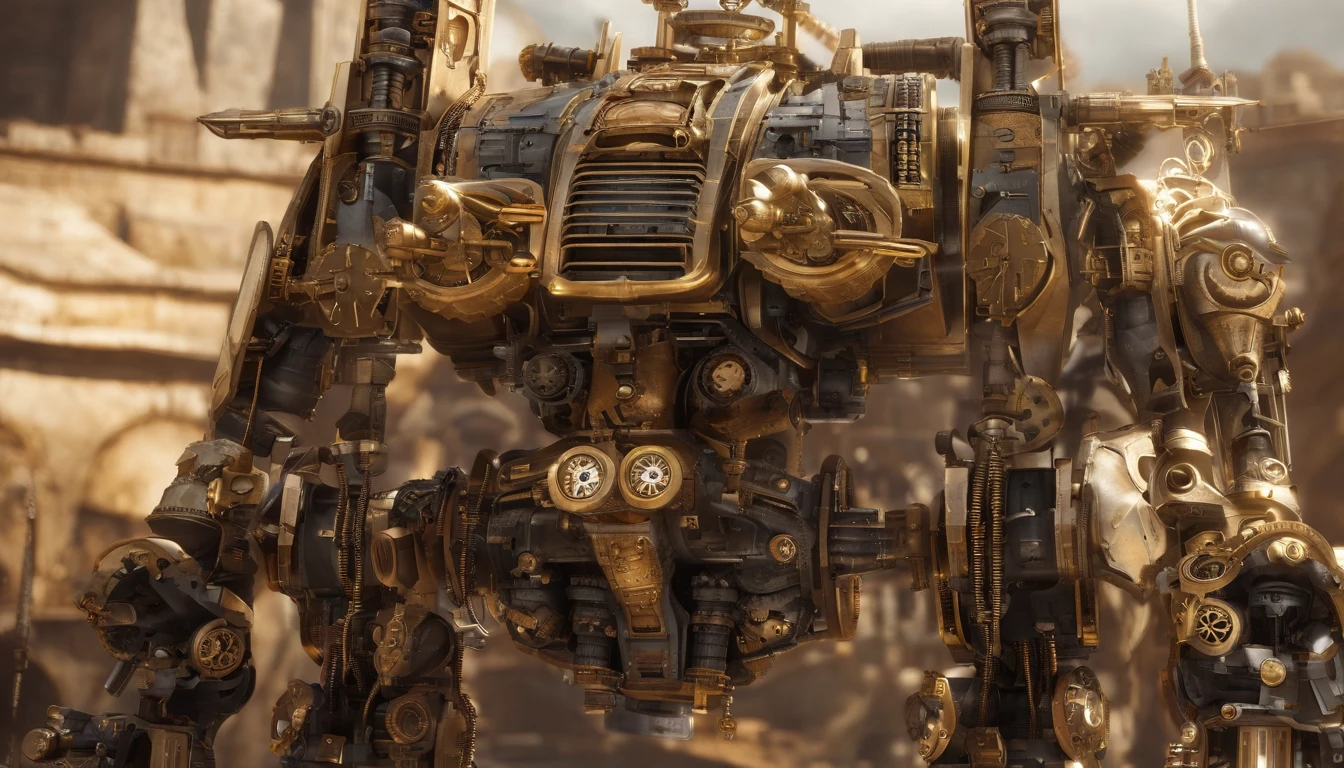 Gundam Mech , Science fiction, Front view, sense of science and technology, C4D, OC renderer, illusory engine, High detail, industrial design, 8K HD, Studio light, Retro,Horizontal version