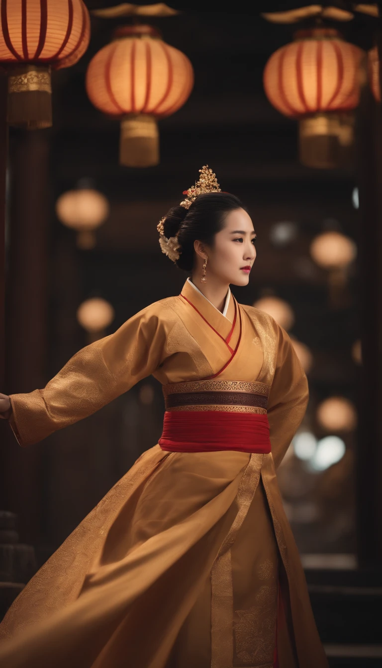 (Scorching wind currents),(Masterpiece), (Best quality), (Super detail), (Beautiful),(high saturated),(Gangnam),(period costume),(illustration),(Ancient buildings),the night,Mid-Autumn Festival,