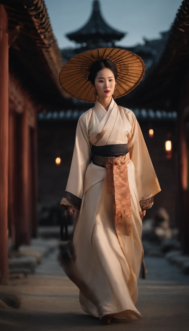 (Scorching wind currents），(Masterpiece), (Best quality), (Super detail), （Beautiful），（high saturated），（Gangnam），（period costume），（illustration），（Ancient buildings），the night，Mid-Autumn Festival，