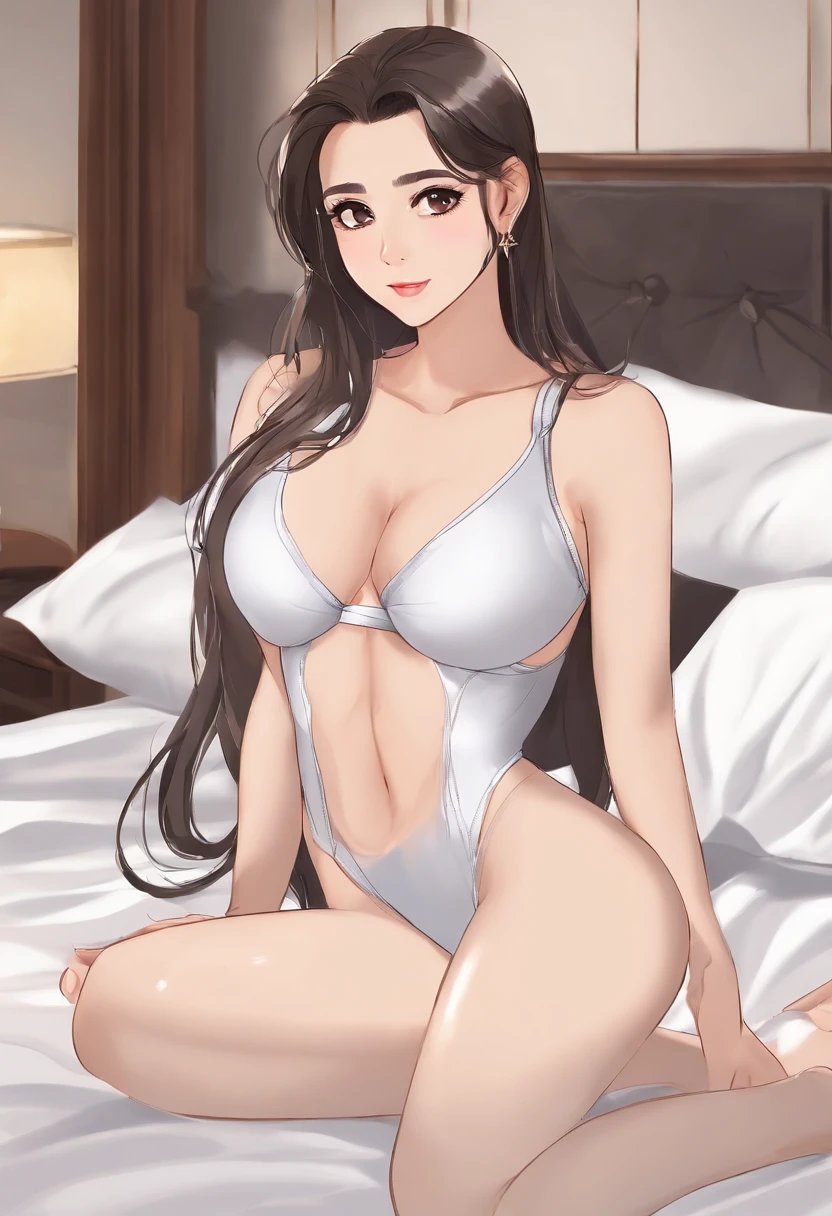 Wife,One ponytail on the side,black-brown hair,There is a mole under the left eye,Fun transparent pajamas,Transparent wet trousers,Stroke panties and chest with your own hands,The shape of the female genitalia is clearly visible,Room bed,Show an expression of disgust,He stuck out her tongue.,In the mouth a condom filled with sperm,perspiration,Step on socks to expose your toes,Orgasm,The desire to displease,The pants were stained with a lot of sperm.,The foot-to-body ratio is 1/4,big chest,Overlooking
