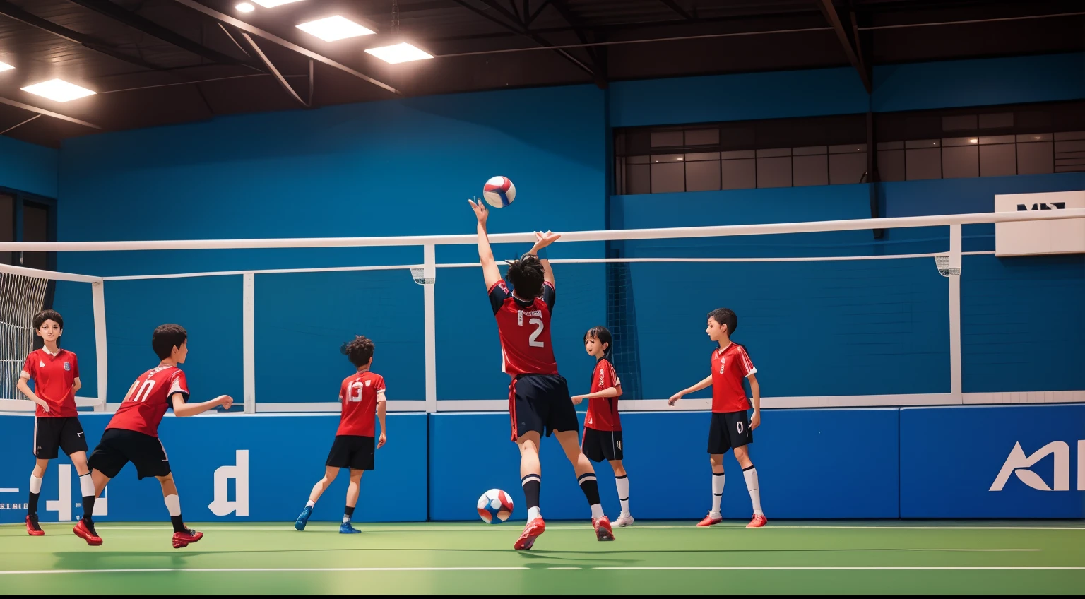 Futsal、Futsal matches、Gamine、team、ball、high-level image quality