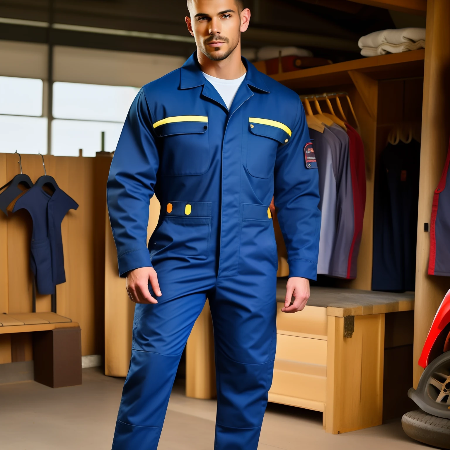 Homem, mechanic's clothing