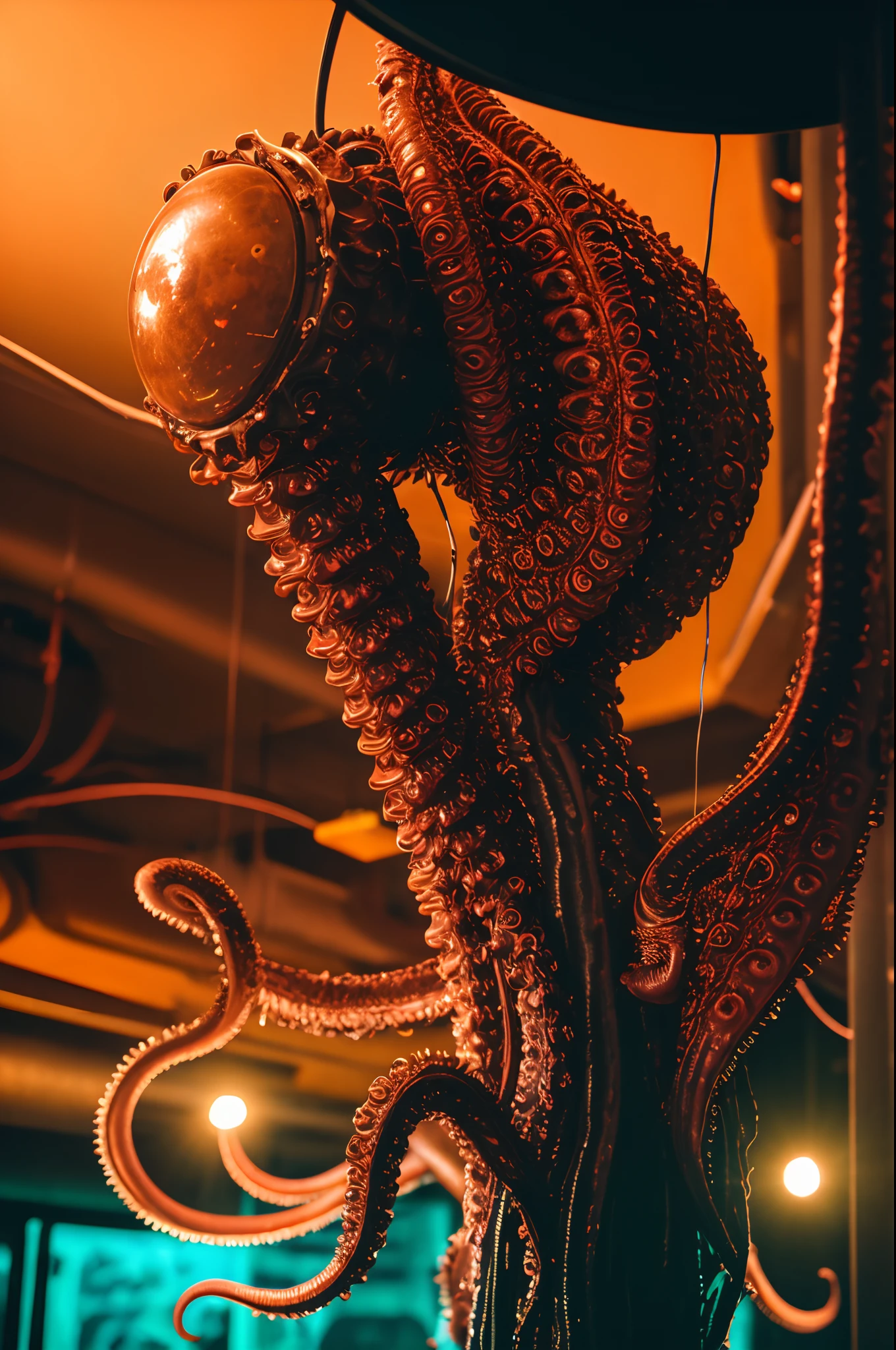 2 strange aliens having sex, various tentacles penetrating various orifices, many tentacles, driping ichor, alien faces, best quality, ultra high res, (photorealistic: 1.4), Raw photo, by Ellen von Unwerth, Nikon D850 Film Stock Photography, F1.6 Lens, Rich Colors, Realistic, Cinestill 800, backlight, rimlighting, intense sunlight
