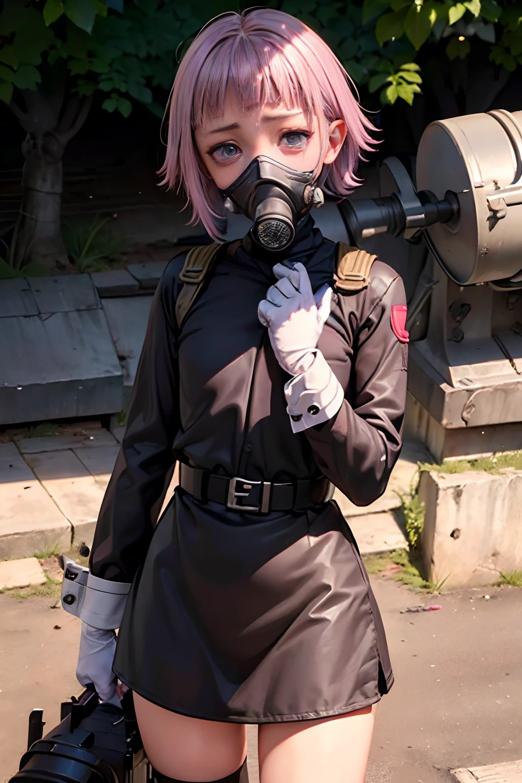 Que tengas ropas militar de soldado de combate y tengo una mascarilla de gas ( and his eyes come out well formed also his face and his hands ( que tenga ropa militar (soldado de combate)2.5D Anime realista sus (por el Morado) Crona who is ************ who wears a military suit of combat soldier and has a gas mask that the eyes come out well formed that only appears Crona that the eyes and face look malformed that the eyes come out well