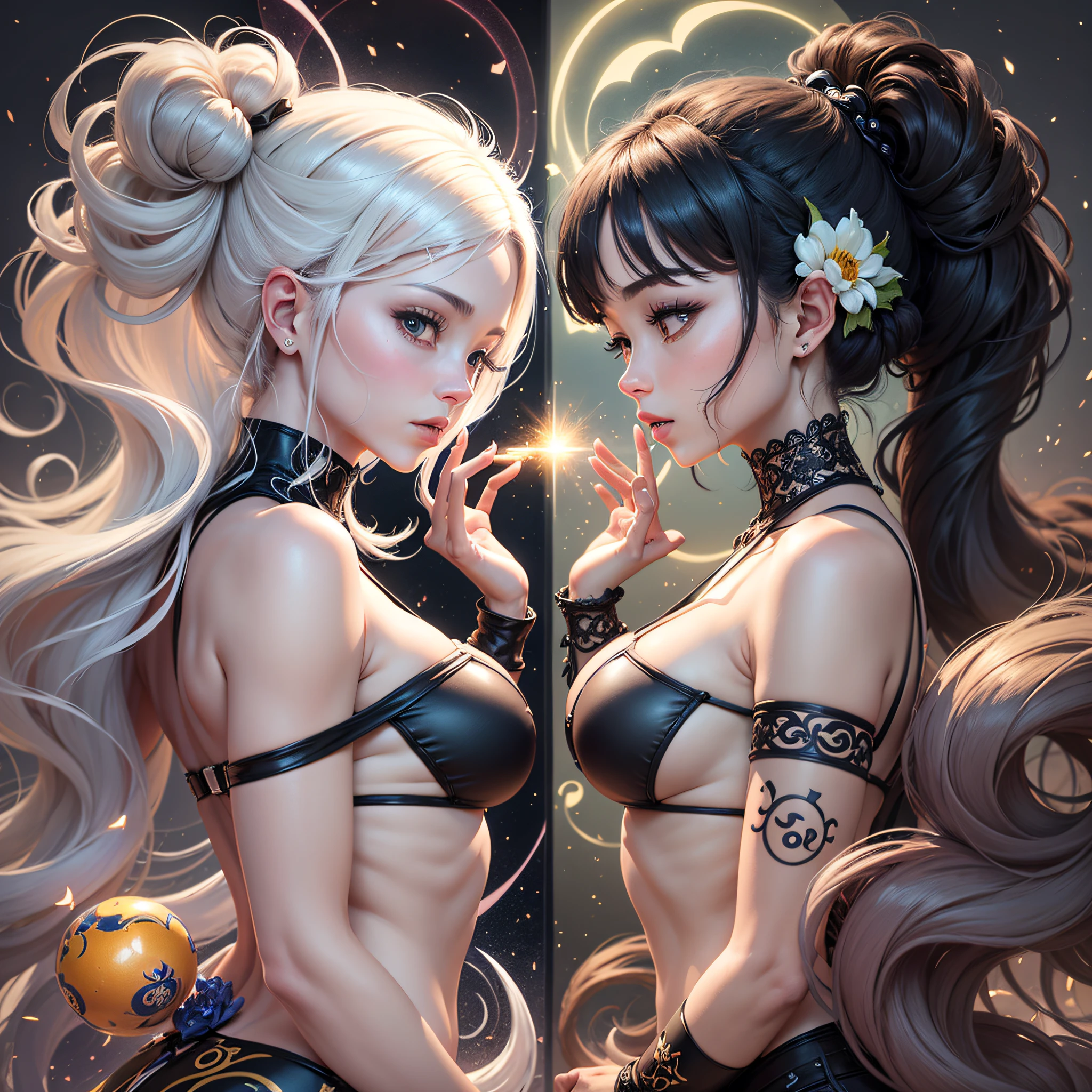 A pintura gerada pela IA do Sea Art retrata uma imagem fascinante de yin yang, dentro de uma bola de cristal. bringing to life the harmony and interconnectedness of opposing forces and duality; (Sol e a Lua), (Claro e escuro), (Positivo e negativo), (masculino e feminino). Nessa obra de arte, The contrast between colors and shapes creates a striking visual representation of this duality. No centro da tela, dentro de uma bola de cristal, dividido em duas metades: uma negra, representando o yin, e outra branca, simbolizando o yang. The division is clear and crisp, But there is also a smooth transition between the two halves, representing the constant interaction and transformation of these opposing energies. The yin half is marked by smooth lines and delicate curves, creating a sense of fluidity and serenity. The black color is deep and mysterious, evoking a sense of introspection and calm. This half of the image suggests the feminine principle, com sua energia receptiva e intuitiva. por outro lado, The yang half is represented by firmer, linhas mais angulares, conveying a sense of dynamism and strength. A cor branca brilhante irradia luz e energia, expressing the masculine principle of action and extroversion. The interaction between the yin and yang halves is enhanced by subtle elements, como pequenas curvas e pontos estrategicamente colocados. These details symbolize the mutual presence of opposing elements in each aspect. While yin contains a small point of yang, Yang also contains a small point of yin, creating a dynamic and harmonious balance. Essa pintura gerada pela IA do Sea Art transmite uma mensagem profunda sobre a dualidade do universo. It reminds us of the importance of finding the balance between opposing forces and recognizing the interdependence between them. Ao contemplar essa obra de arte, somos convidados a refletir sobre como podemos integrar as qualidades yin e yang em nossas vidas, buscando harmonia e plenitude.